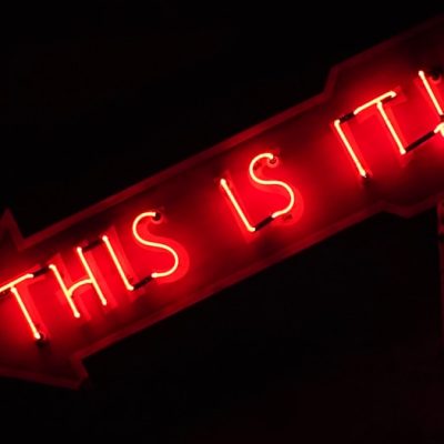 red and white love neon light signage